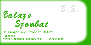 balazs szombat business card